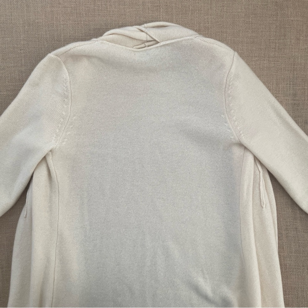 Neiman Marcus Cream Long Open Front Cardigan - Picture 4 of 8